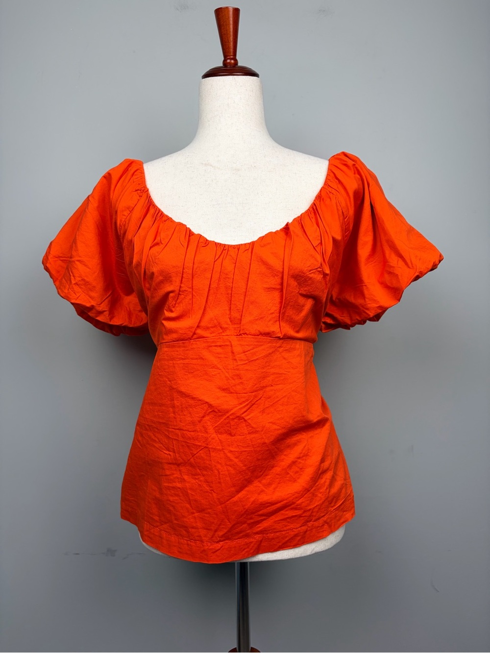 Old Navy Warm Sunset Puff Sleeve Peasant Top XL Orangeâ Cotton Blouse